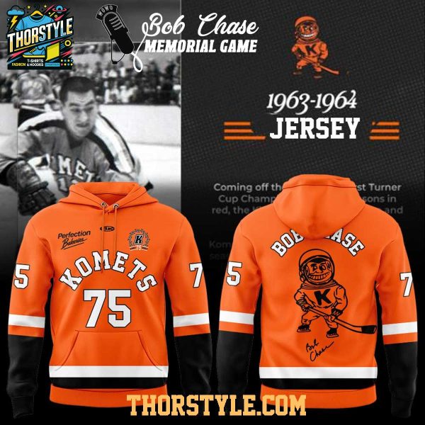 Fort Wayne Komets 2026 Bob Chase Memorial Game Night Hoodie Orange