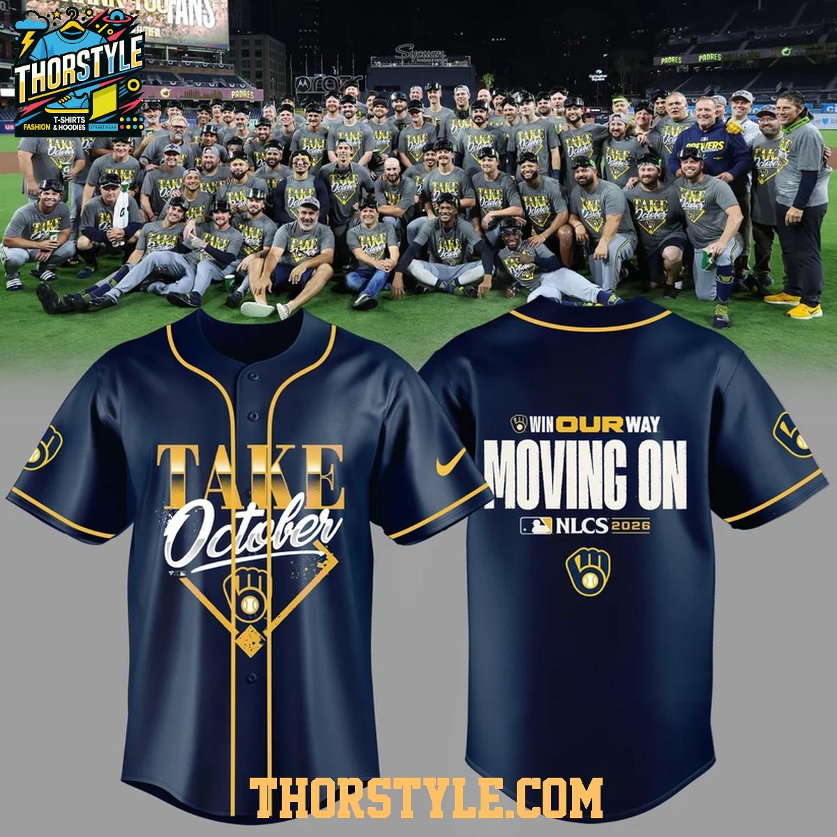 Milwaukee Brewers Central Division Champions 2026 Moving On Baseball Jersey Milwaukee Brewers Central Division Champions 2026 Moving On Baseball Jersey