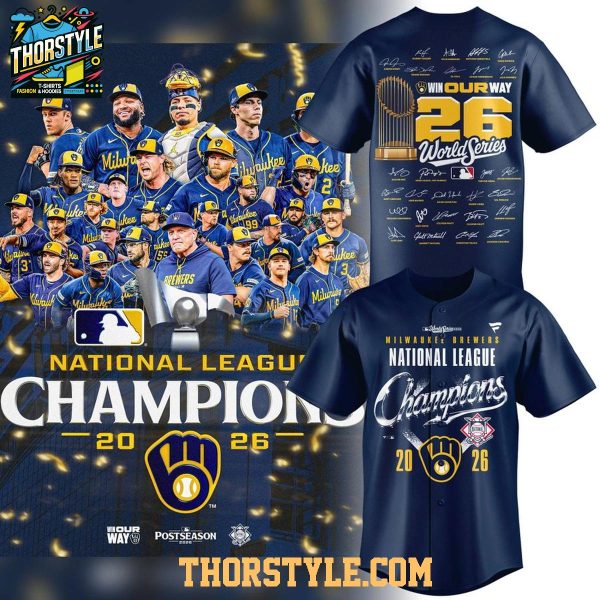 Milwaukee Brewers National League Champions Locker Room 2026 Baseball Jersey