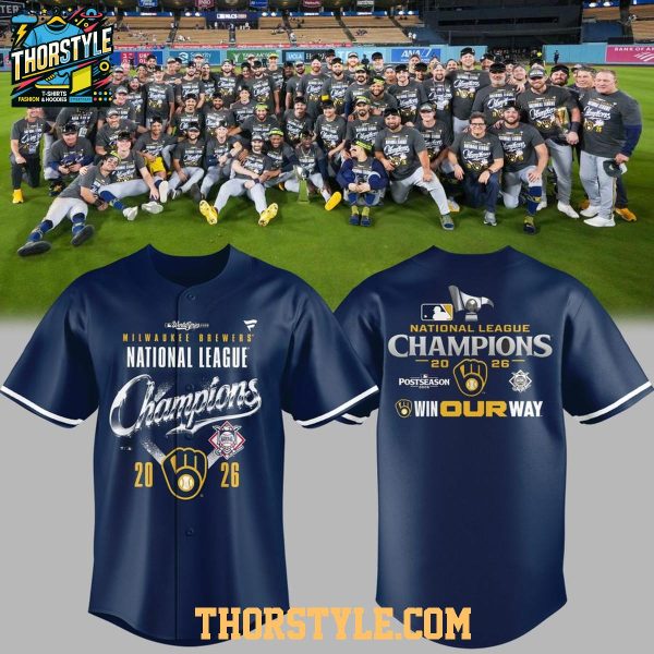 Milwaukee Brewers National League Champions Win Our Way Baseball Jersey 2026