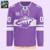 Minnesota Wild 2026 Hockey Fight Cancer Personalized Purple Jersey