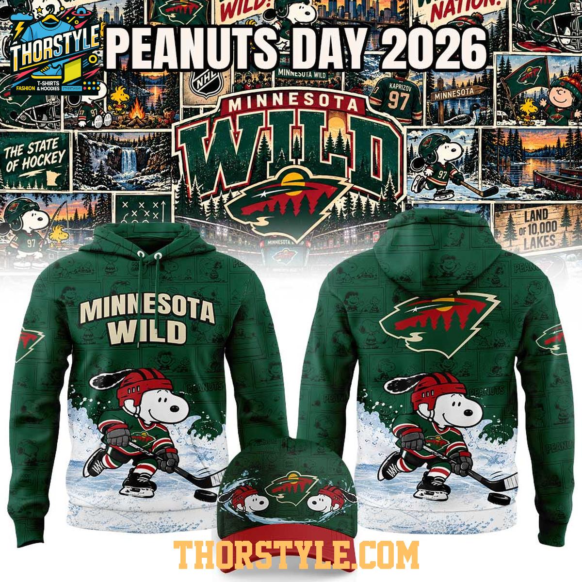 Minnesota Wild 2026 Peanuts Day x Hockey Game Hoodie T-Shirt Minnesota Wild 2026 Peanuts Day x Hockey Game Hoodie T-Shirt
