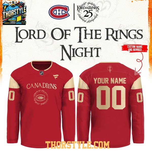 Montreal Canadiens 2026 The Lord of The Rings 25th Anniversary Personalized Jersey