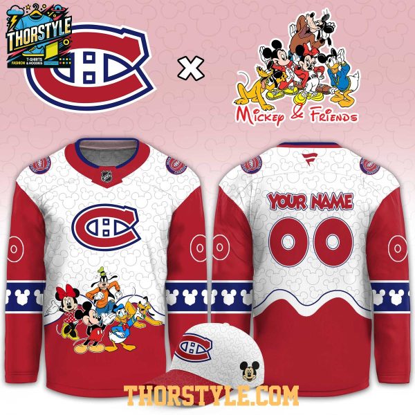 Montreal Canadiens Mickey 2026 Disney Friends Night Personalized Hockey Jersey