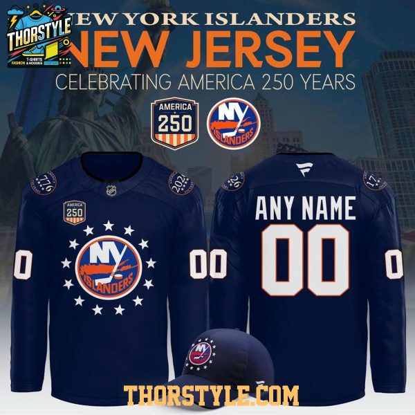 New York Islanders America 250 Celebrating Game Personalized Hockey Jersey