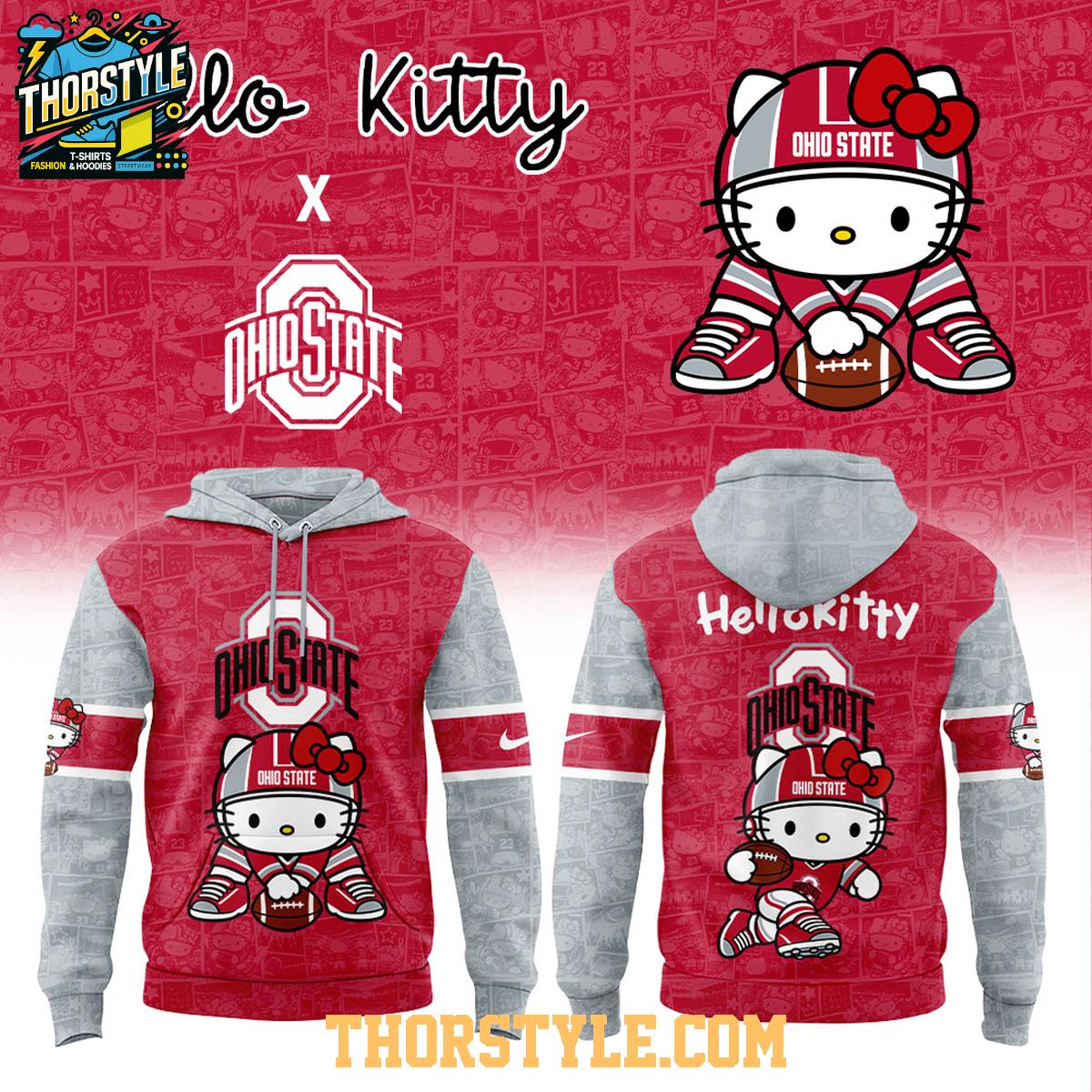 Ohio State Buckeyes Hello Kitty x NCAA 2026-2027 Christmas Hoodie T-Shirt Ohio State Buckeyes Hello Kitty x NCAA 2026-2027 Christmas Hoodie T-Shirt