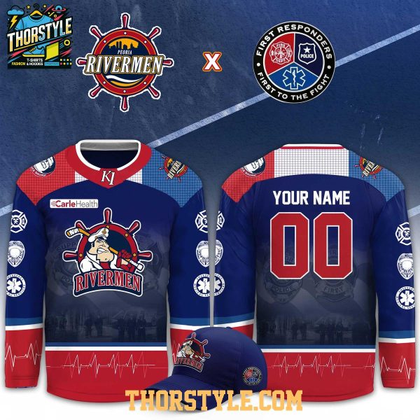 Peoria Rivermen 2026 First Responders Night Personalized Hockey Jersey