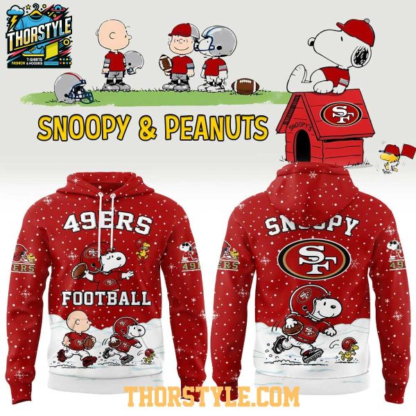 San Francisco 49ers Peanuts & Snoopy 2026 Christmas Night Hoodie T-Shirt