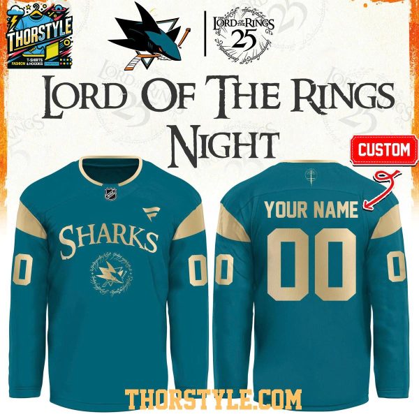 San Jose Sharks 2026 The Lord of The Rings 25th Anniversary Personalized Jersey