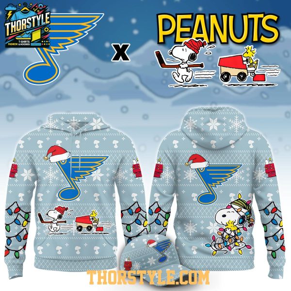 St. Louis Blues x Peanuts 2026 Snoopy Christmas Night Hoodie Shirts