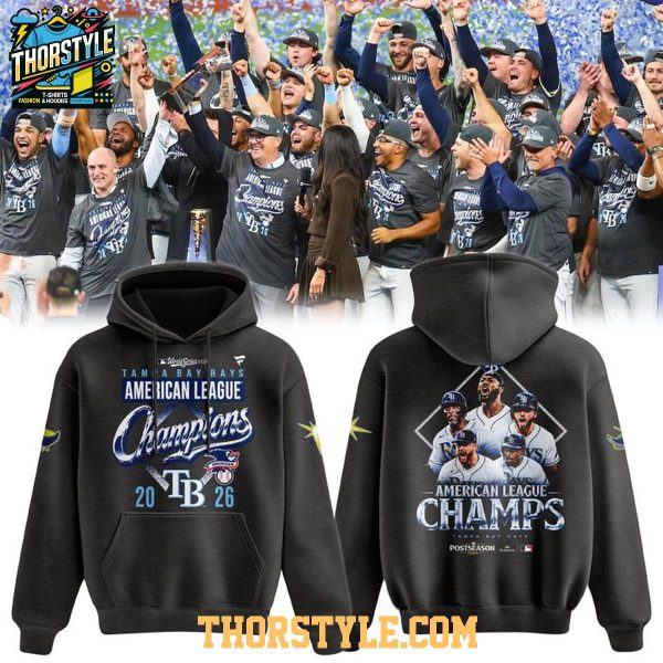 Tampa Bay Rays 2026 America League Champions Hoodie Shirts Grey