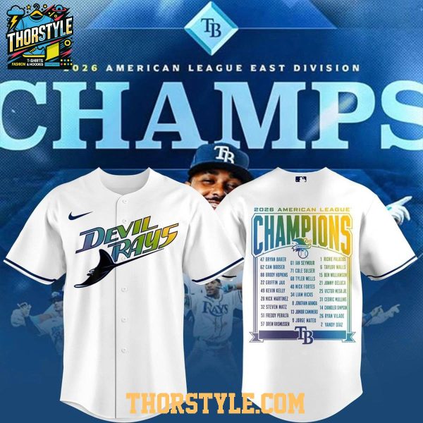 Tampa Bay Rays 2026 American League Champions Roster Baseball Jersey White