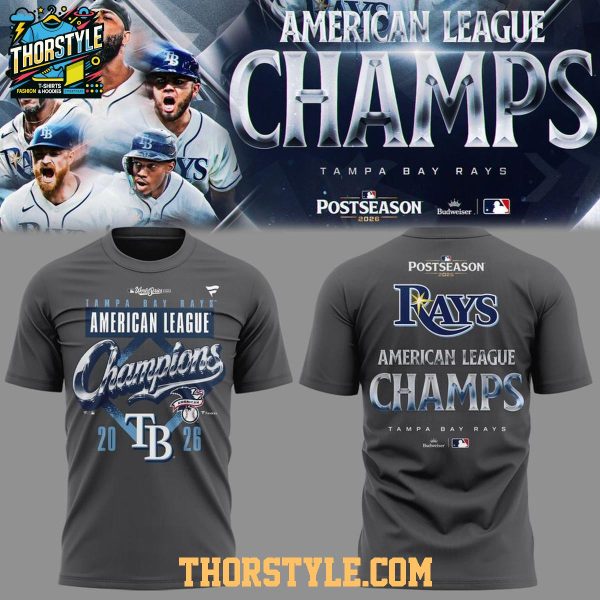 Tampa Bay Rays 2026 American League Champions Three Times Hoodie T-Shirt