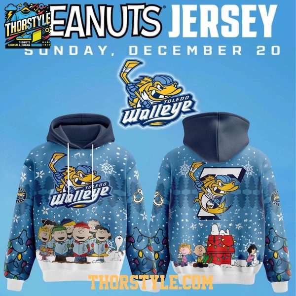 Toledo Walleye 2026 Peanuts Night Celebrate Christmas Hoodie