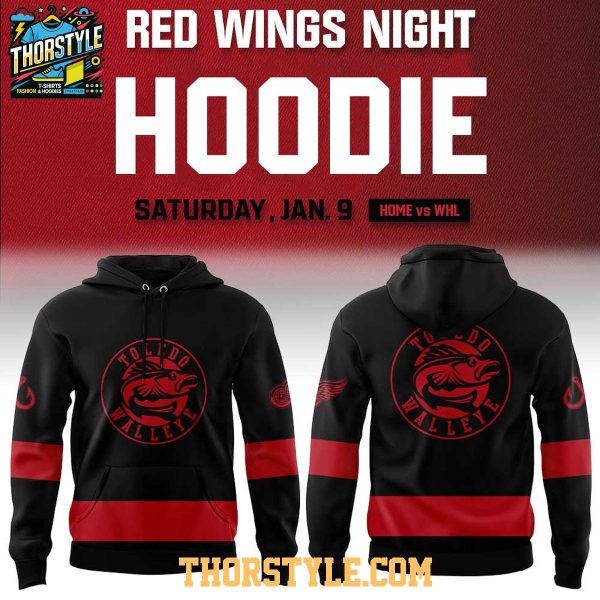 Toledo Walleye Red Wings Affiliate Night 2026 Red And Black Hoodie T-Shirt