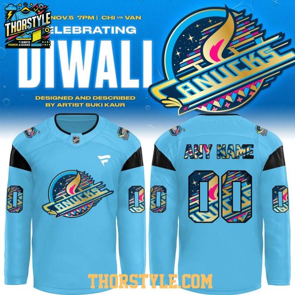 Vancouver Canucks 2026 Celebrating Diwali Night Personalized Hockey Jersey