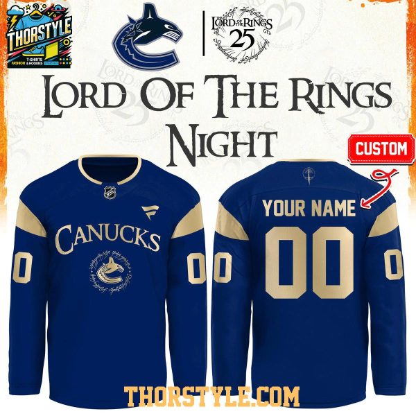 Vancouver Canucks 2026 The Lord of The Rings 25th Anniversary Personalized Jersey