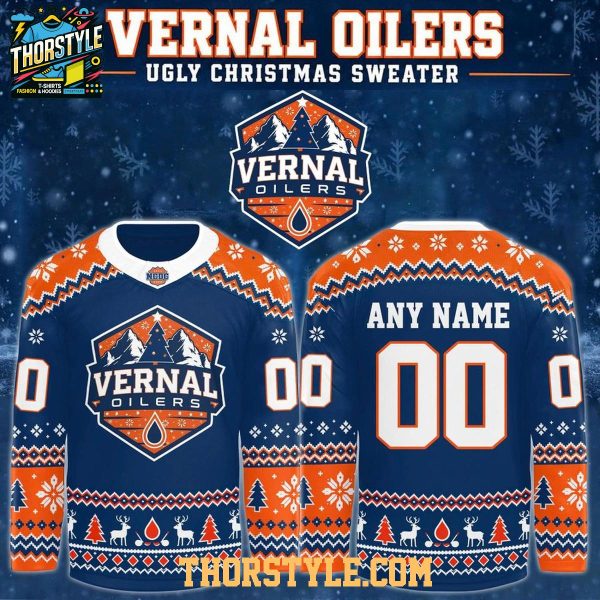 Vernal Oilers Christmas Night 2026-2027 Personalized Hockey Jersey